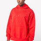 Guapi Blood Red Embellished Hoodie with Intricate Beadwork and Hood Detail