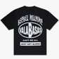 A black T-shirt featuring the Valabasas People's Enemy logo with product code VLBS-VT4-1028, showcasing a sleek design suitable for casual wear