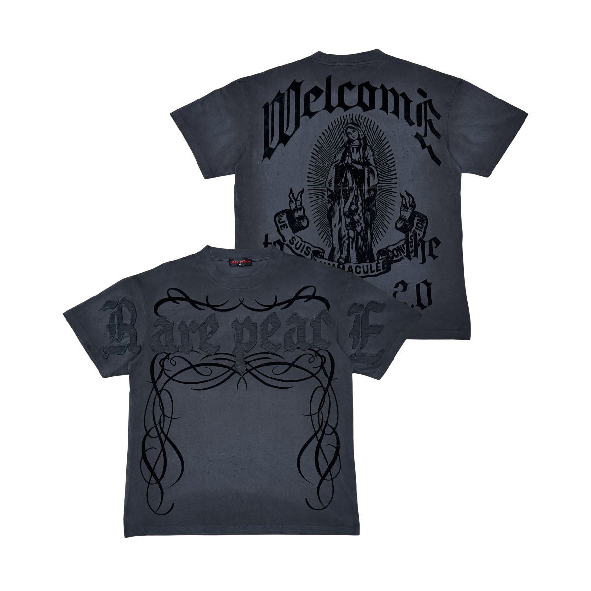 Rare Peace "Virgin Mary Washed" Dark Grey Tee