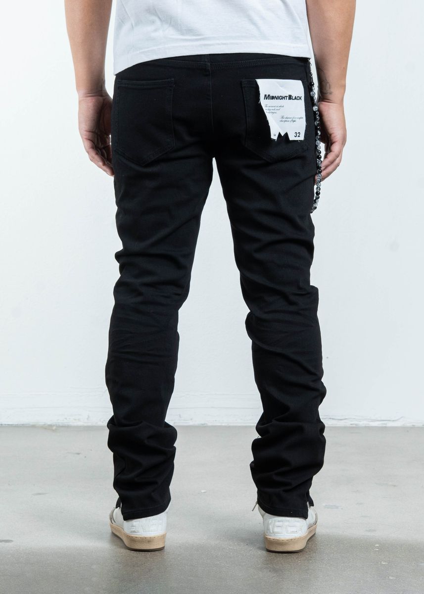 Midnight Black Slim Non Distress Denim Jeans (MB-002)