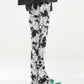 Stylo Tapestry Stacked White Black Denim Jeans - stylish and elegant