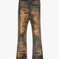 Valabasas Sigma Vintage Blue Stacked Flare Jeans - High-Waisted Denim Pants with Distressed Details and Wide Leg Silhouette