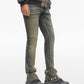 Valabasas "Ion - 33" Inseam" Vintage Wash Waxed Stacked Denim Jeans