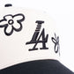 Reference "Paradise LA Drawn Flowers" Snapback Hat - Cream/Black (REF881)
