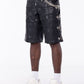 Guapi Obsidian Black Stars Leather Shorts