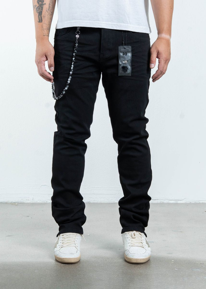 Midnight Black Slim Non Distress Denim Jeans (MB-002)