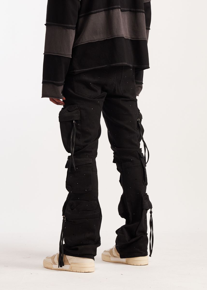 Embellish Icey Black Hawk Cargo Denim Jeans (EMB-S26-26)