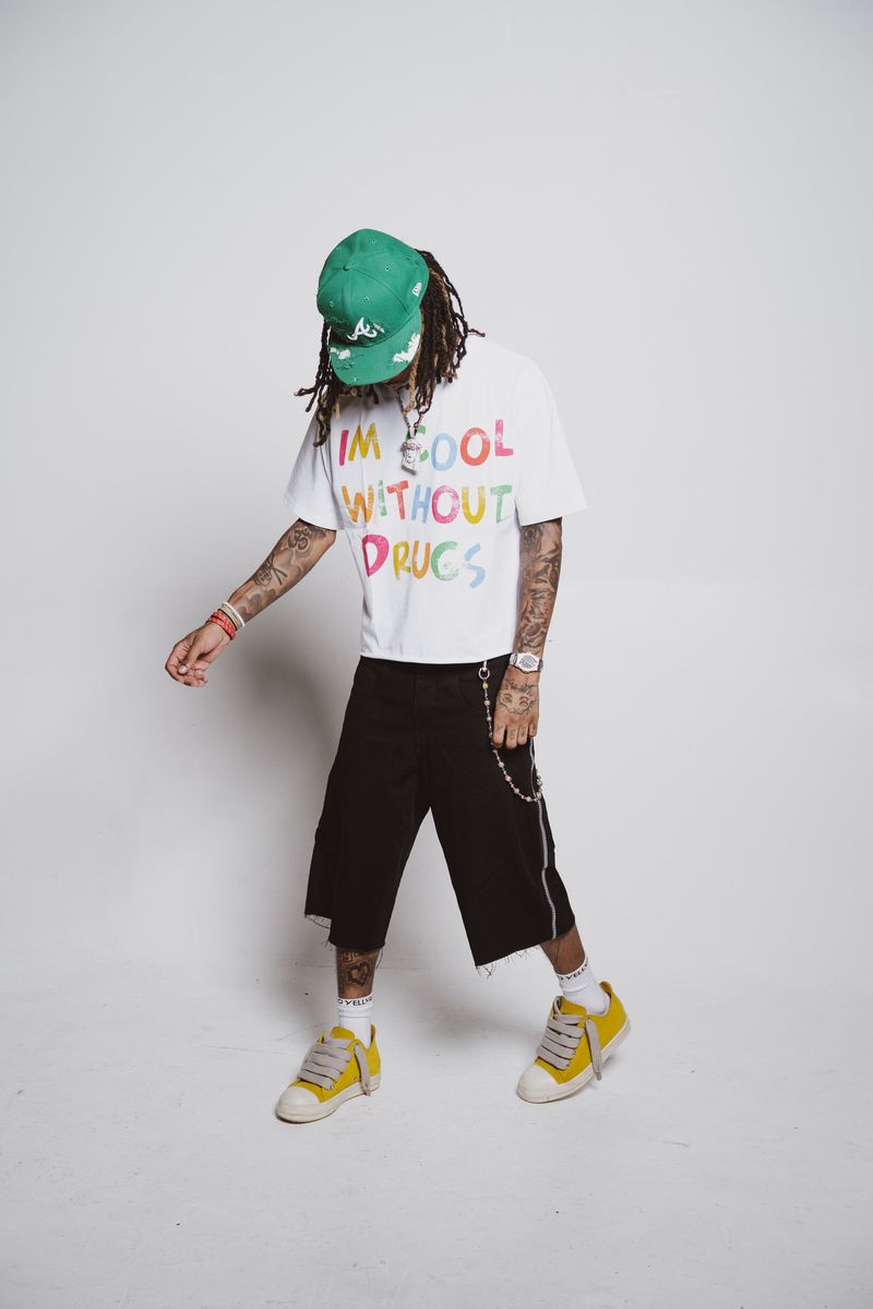 Addicts ATL "Cool Without Drugs" Color Letters White Tee