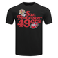 San Francisco 49ers souvenir men's black short sleeve tee with team logo