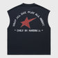 Black Homme + Femme Trap Star Cutoff Tee with branded graphics and 100% cotton fabric