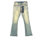 Light vintage stacked denim jeans from Valabasas's Mr Stacked collection featuring light wash and stacked design details