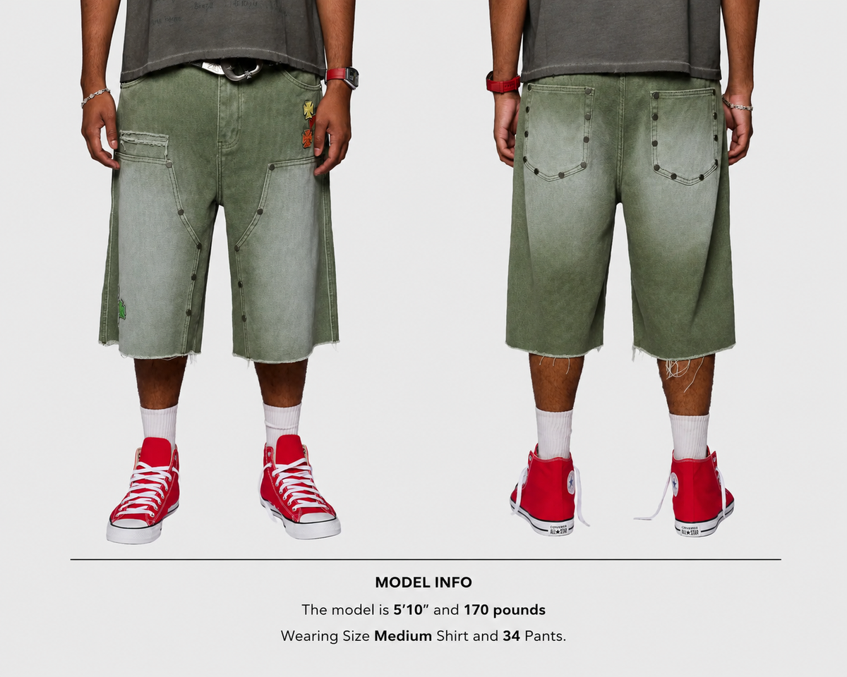 Homme + Femme "Iron Crest" Shorts - Green