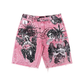 Rare Peace "All Over Angel" Rhinestone Dust Pink Denim Short (RS6062)