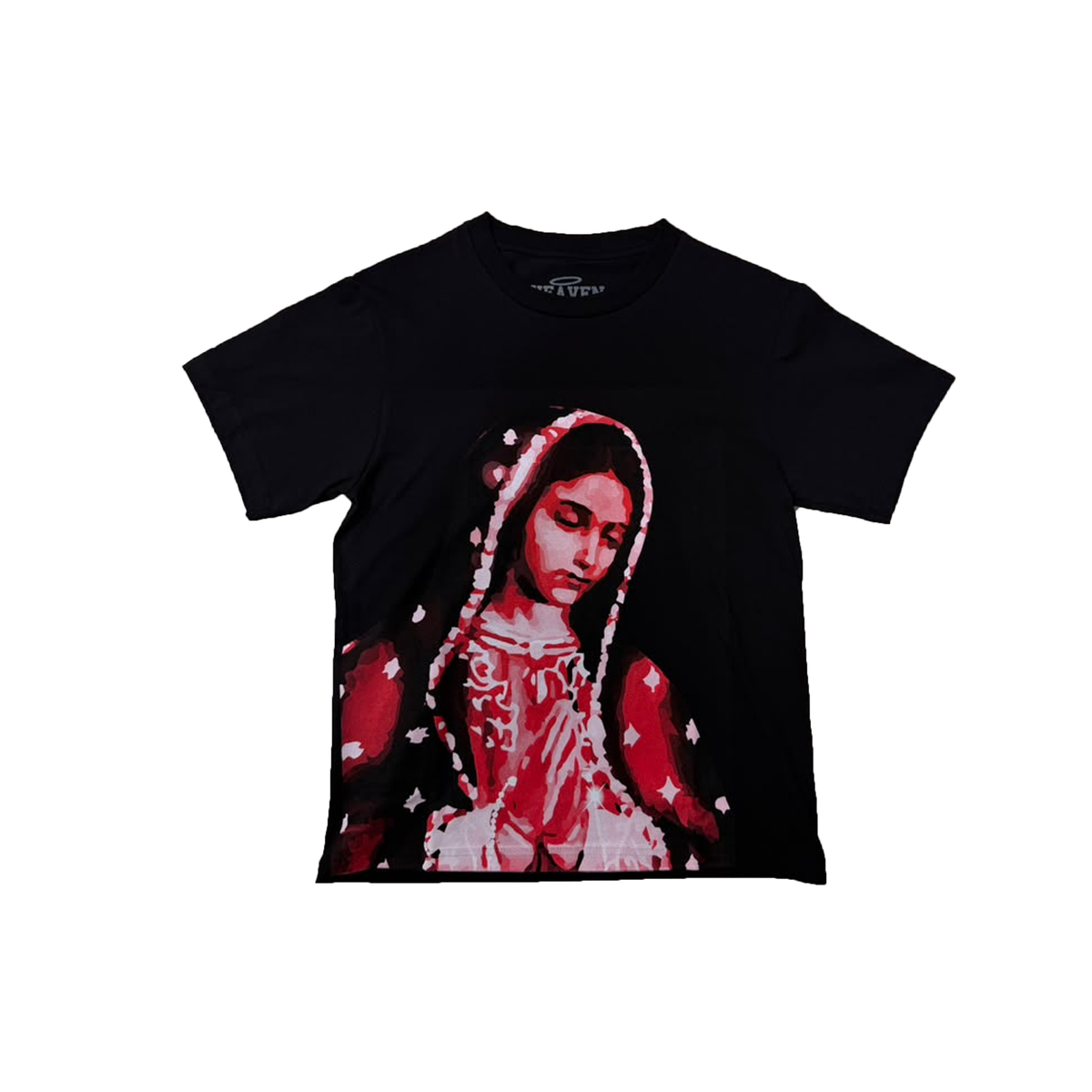 Heaven Virgen De Guadalupe/Arc Logo Tee  - Black/Red