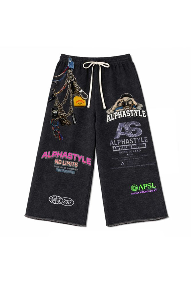 AlphaStyle Morda Long Shorts - Black