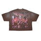 Rare Peace "Dark Age 2.0" All Over Rhinestone Dark Brown Tee