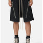Undeveloped Noir Zip Drawstring Black Cargo Shorts