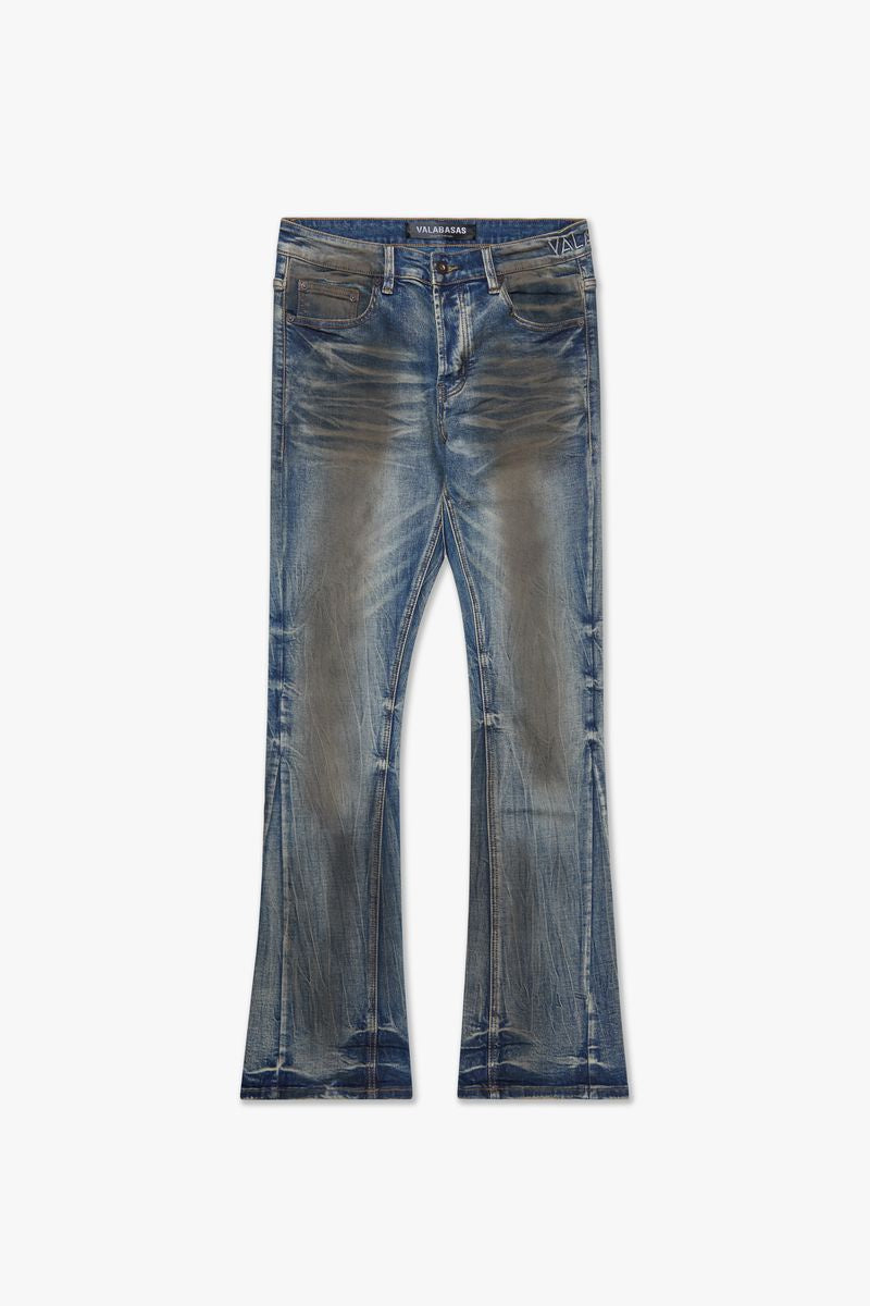 Valabasas "Fax" Dirty Blue Washed Stacked Denim Jeans