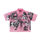 Rare Peace "All Over Angel" Rhinestone Dust Pink Zip Down Shirt (RJ6062)