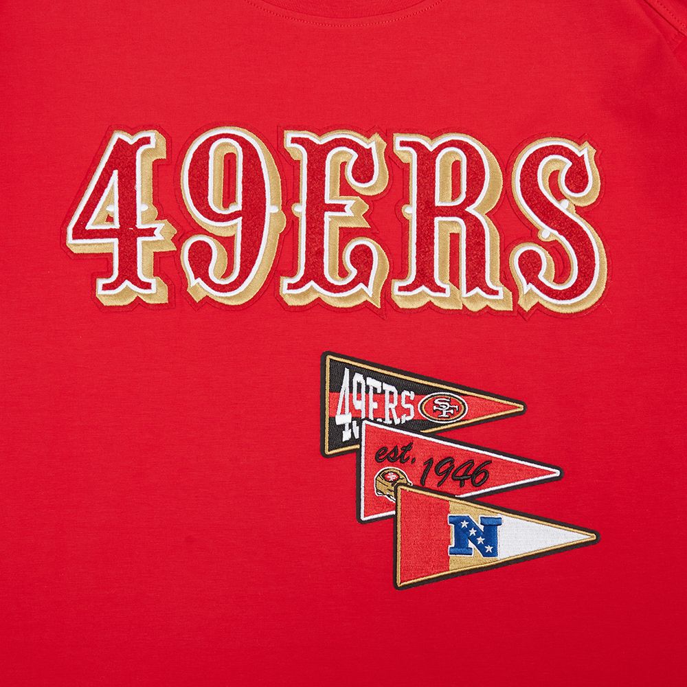 High-quality soft fabric San Francisco 49ers T-shirt featuring vibrant team graphics and a flattering fit for passionate fans