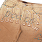 Rare Peace "RP" Rhinestone Wheat Shorts (RS6064)