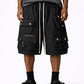 Undeveloped Noir Multi Drawstring Black Cargo Shorts