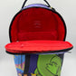 Side profile of the Sprayground Reptar Chase Backpack highlighting its durable construction and spacious interior dimensions