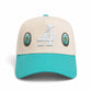Reference "Paradise LA Gem Print" Snapback Hat - Cream/Teal (REF878)