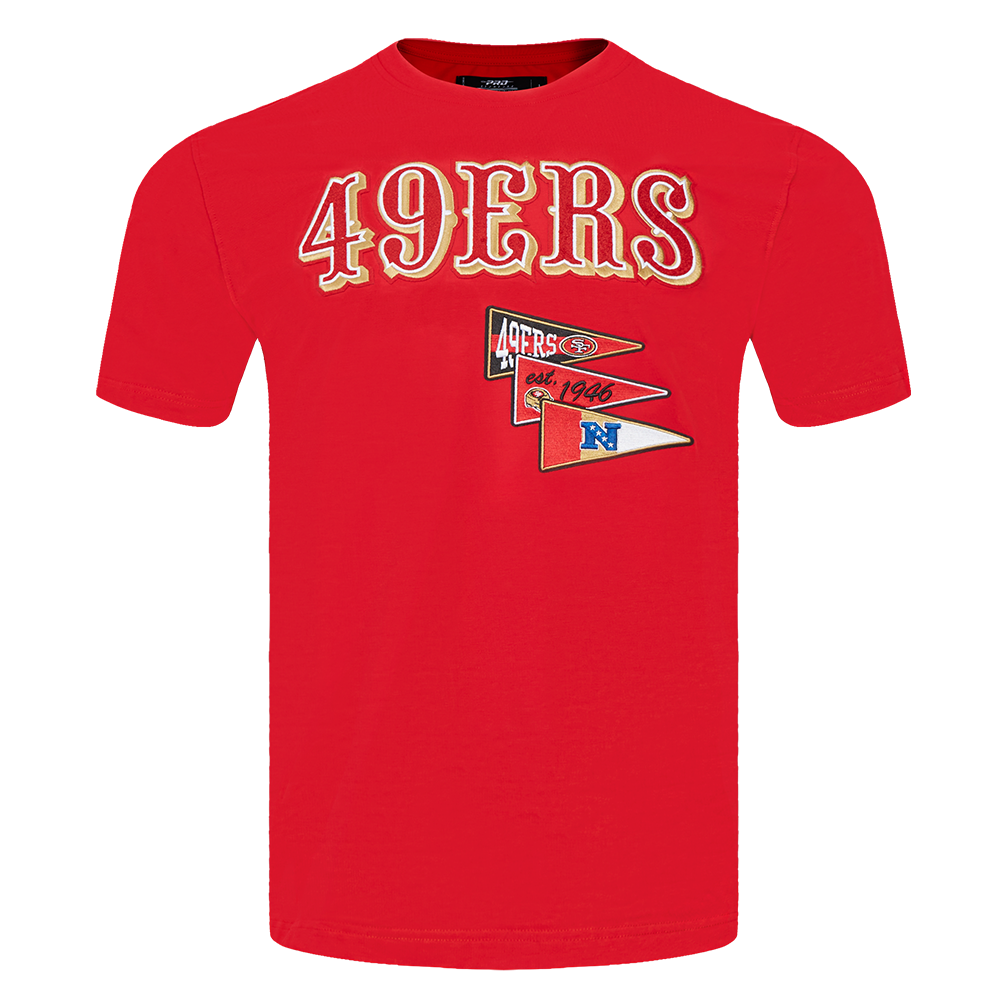 Show your team pride with the vibrant red Pro Standard San Francisco 49ers Pennants Tee featuring iconic logo graphics