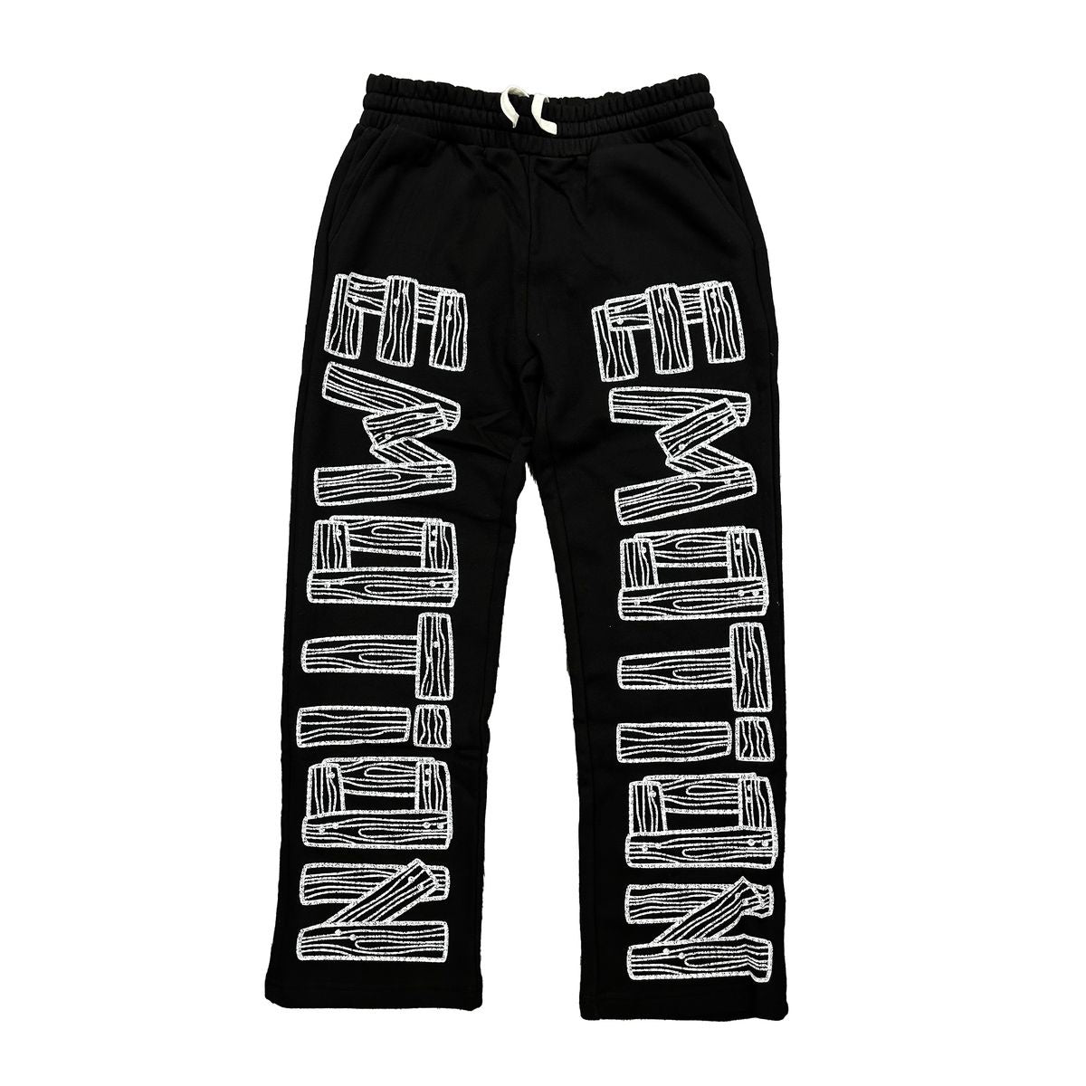 Black sweatpant with artist-inspired design, comfortable and stylish for everyday wear