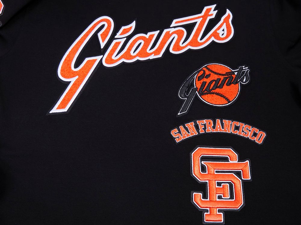 Classic fit San Francisco Giants retro tee shirt for men in black and orange hues