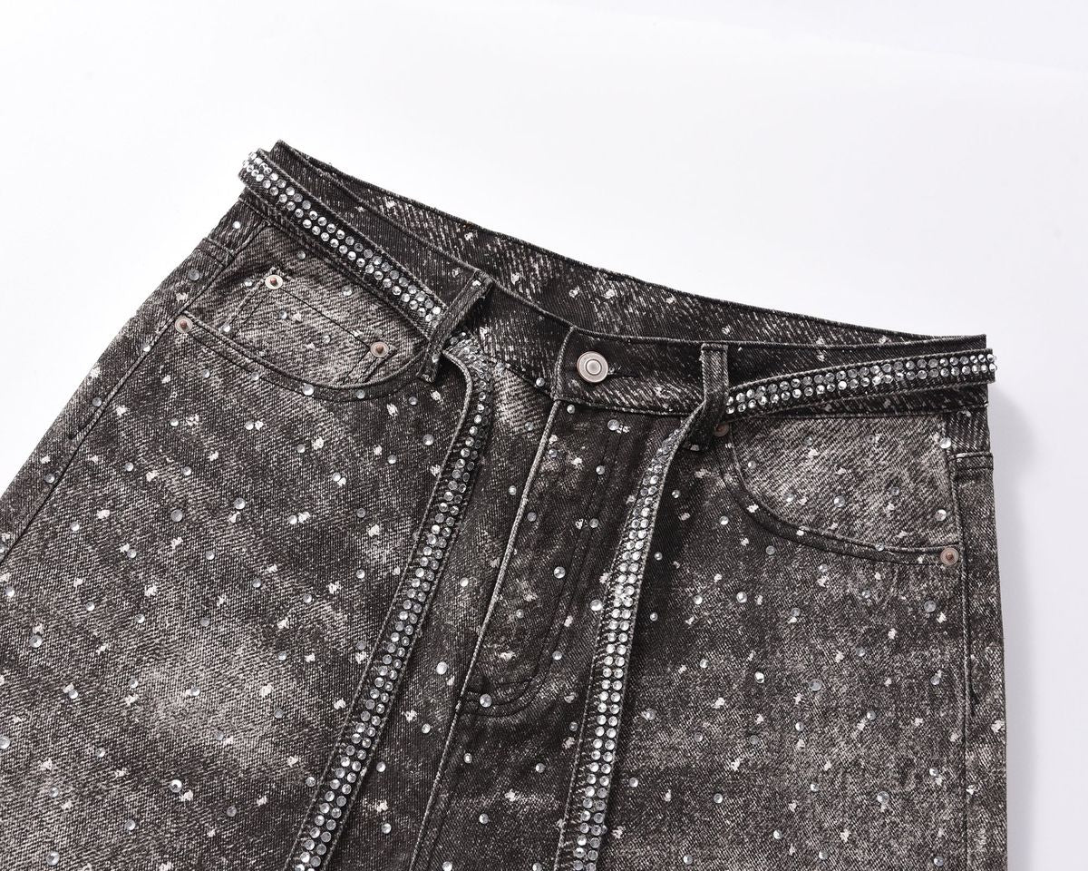 Undeveloped Noir Rhinestone Denim Jeans