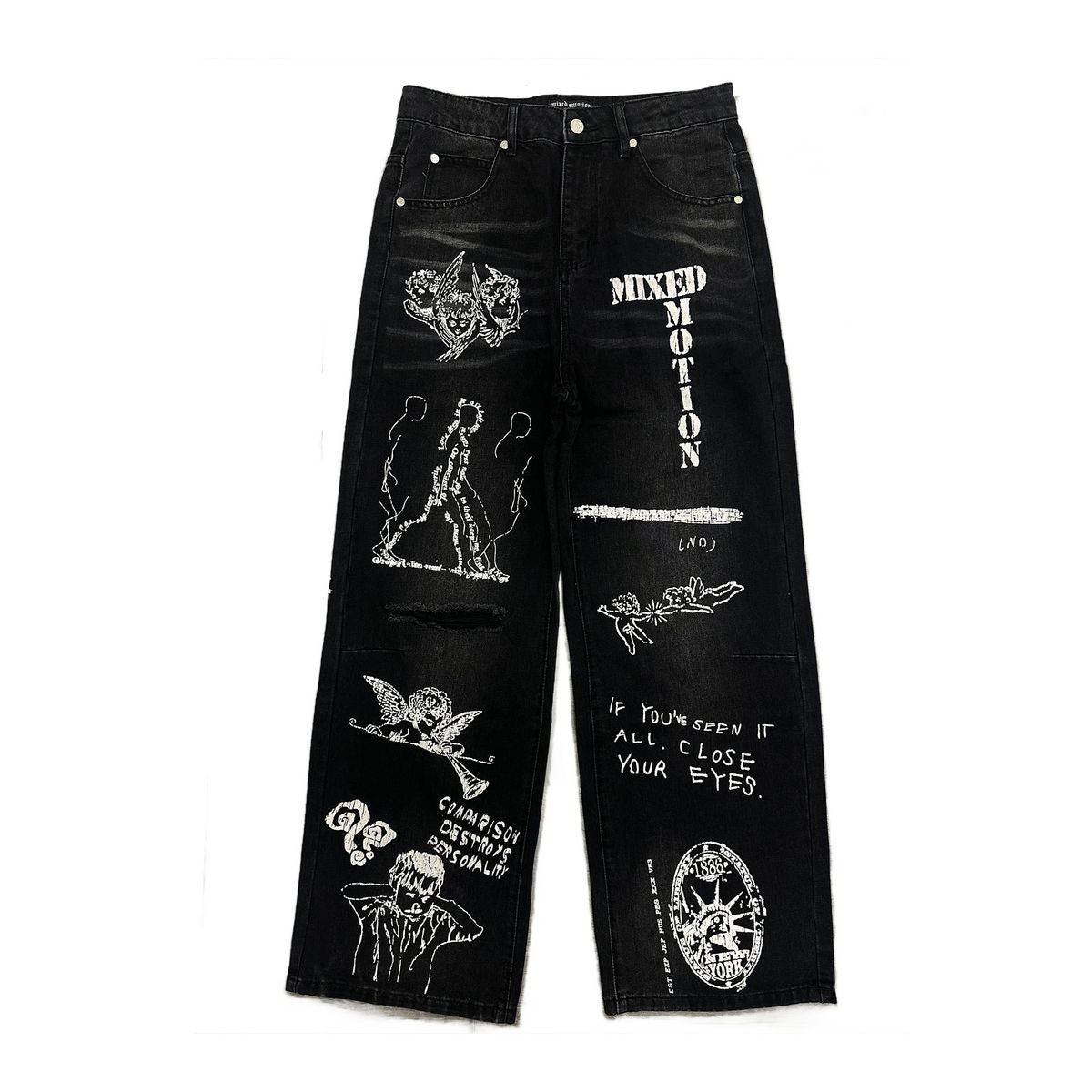 Mixed Emotion "Canvas" Black Denim Jeans