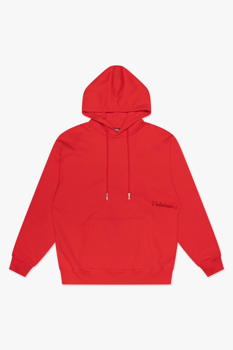 Comfortable and stylish red pullover hoodie by Valabasas