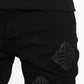  High-quality denim fabric of Guapi All Black Icon Stacked Denim Jeans with a comfortable and stylish fit
