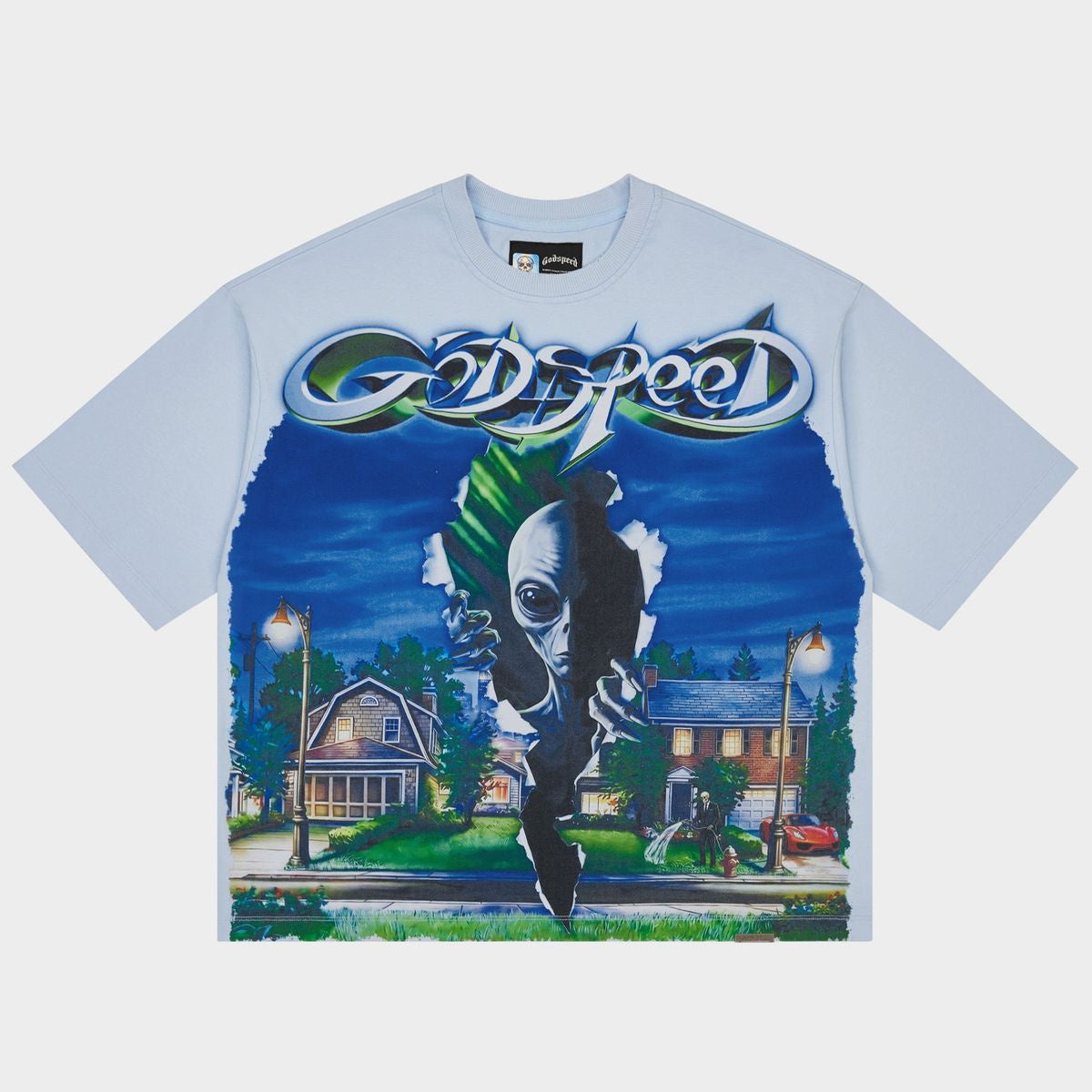 Godspeed Neighborhood Watch T-Shirt - Ice Blue