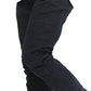 Valabasas Tire Jet Black Stacked Denim Jeans back view with logo patch