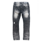 Full-length view of Makobi Moreli Black Wash Denim Jeans highlighting modern styling and comfortable fit