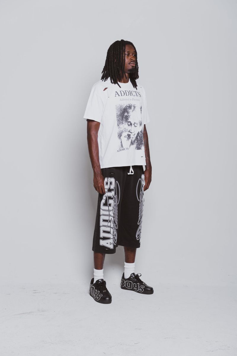 Addicts ATL "Varisty" Black & White 3/4 Shorts