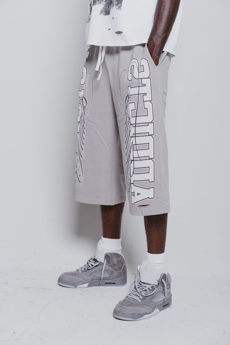 Addicts ATL "Varisty" Grey 3/4 Shorts