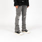PHEELINGS 'Soulful Serenity' Charcoal Grey Flare Stack Denim - High-quality, comfortable and stylish denim jeans for women