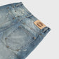 Homme + Femme "Nomad" Studded Denim Shorts - Blue
