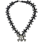 Black metal skull and crossbones pirate necklace with authentic Swarovski crystals