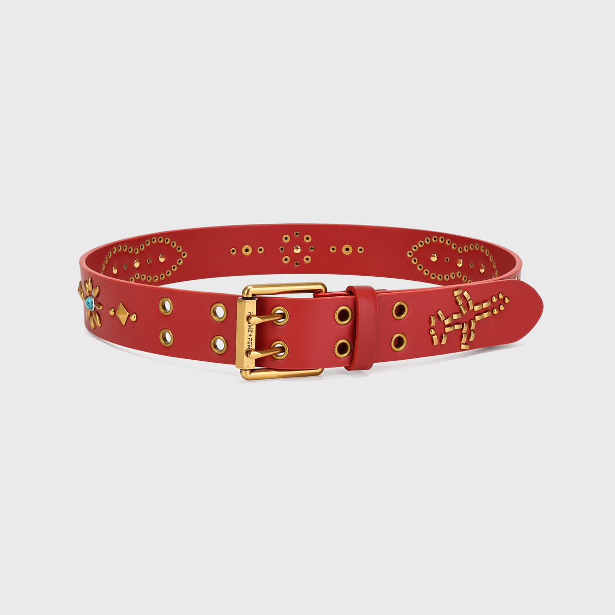 Homme + Femme "Passport" Belt - Red/Black