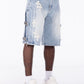 Guapi Aqua Blue Cross Buckle Shorts
