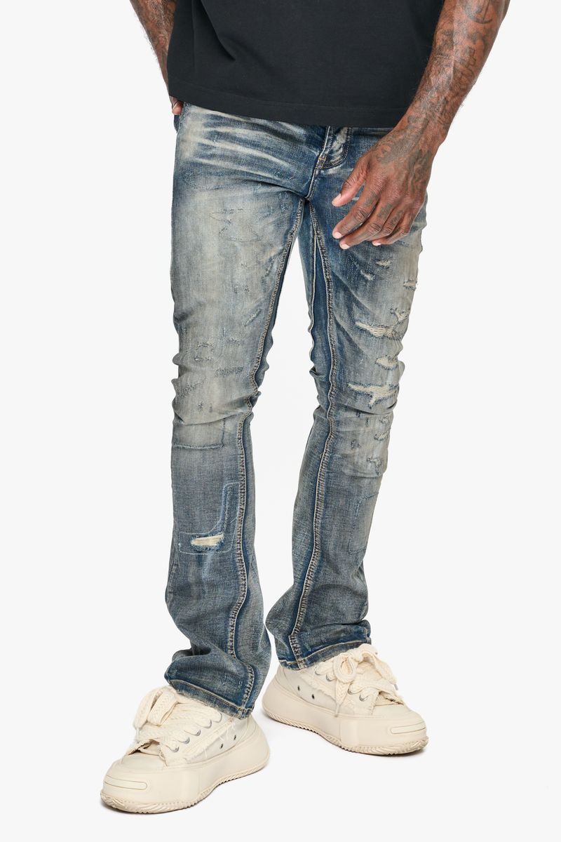 Valabasas "Hibit" Vintage Blue Stacked Denim Jeans