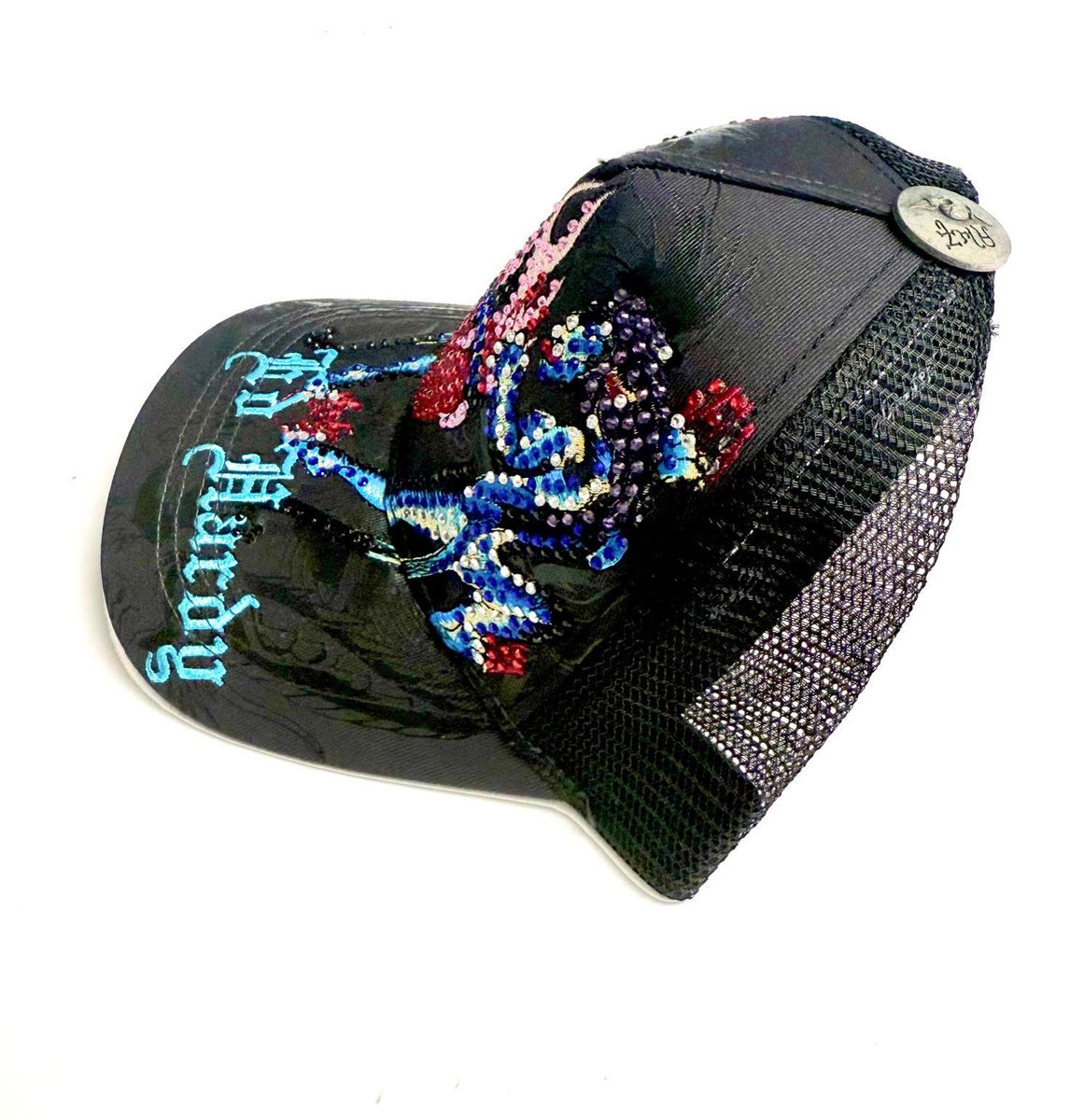 Ed Hardy Panteras Rhinestone Trucker Hat - Dark Grey