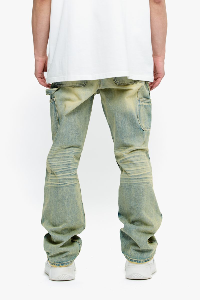 Front view of the Valabasas Mr Straight vintage wash denim jeans with visible stitching and classic design