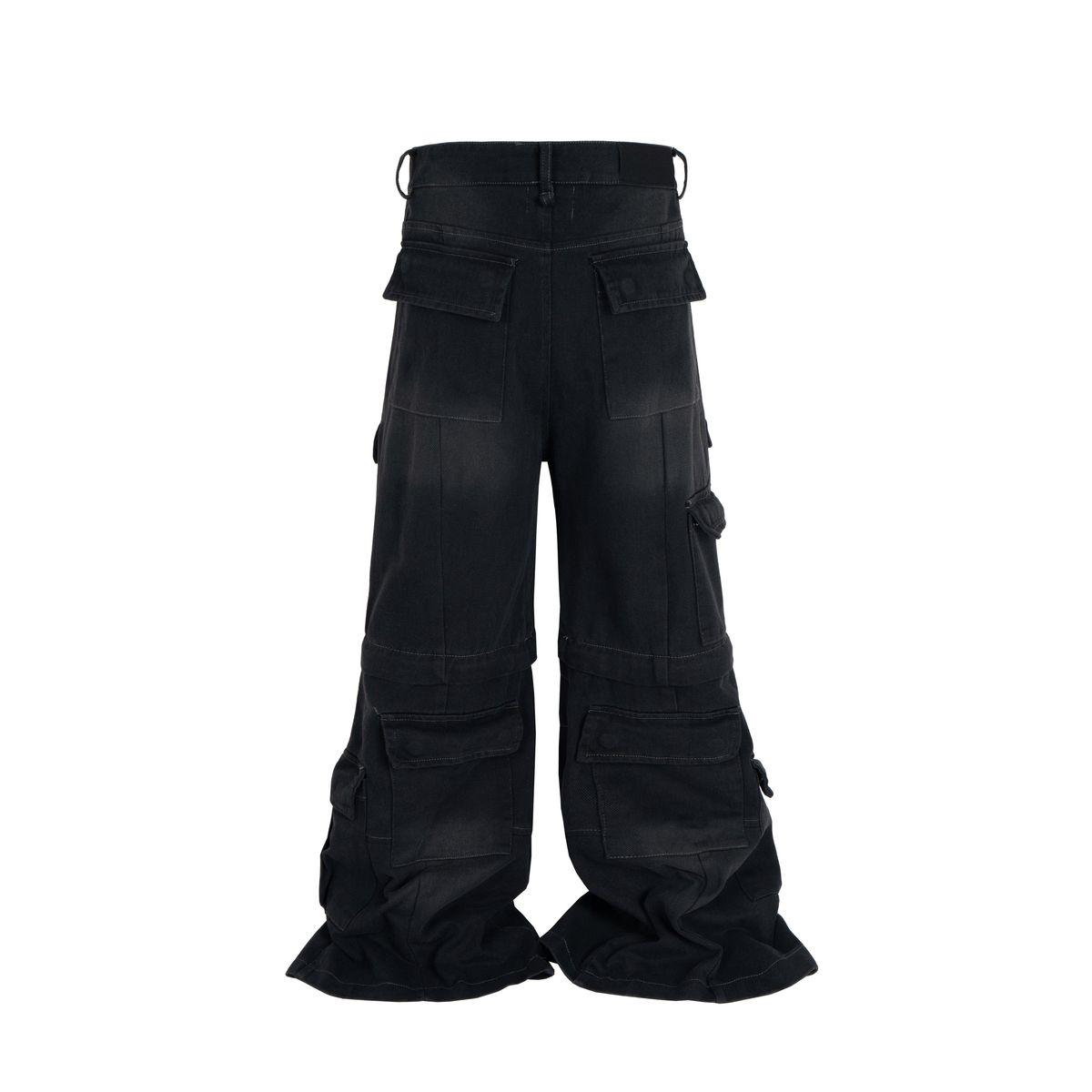 Undeveloped Noir Convert Cargo Black Denim Jeans