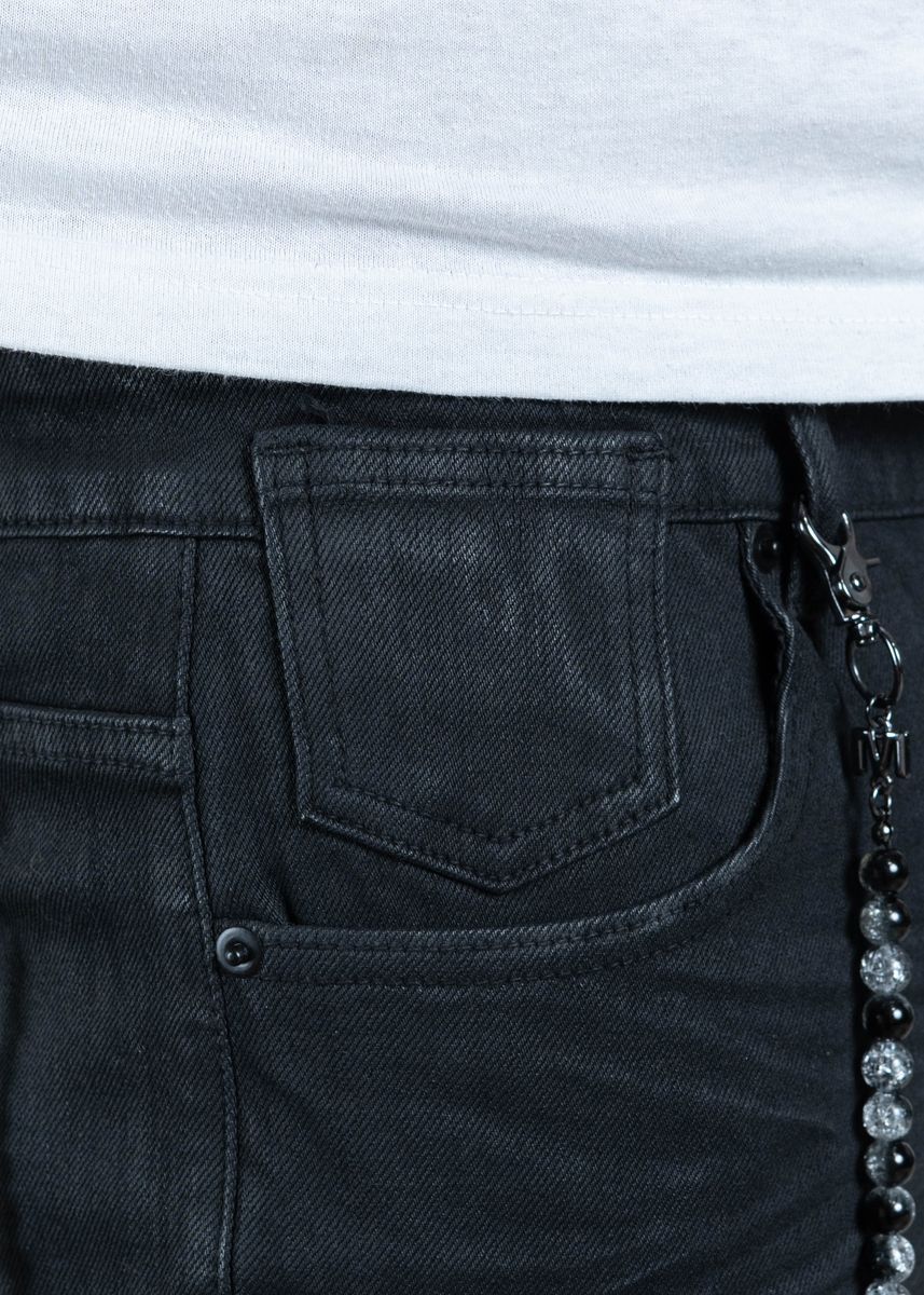 Midnight Black Distressed Skinny Denim Jeans (MB-004)